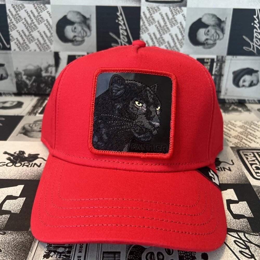 Authentic Goorin Bros Panther 100 Red Trucker Snapback Hat (NWT)